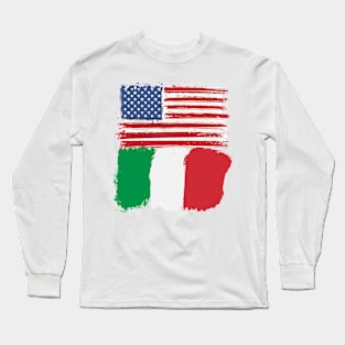 USA and Italian flag Long Sleeve T-Shirt